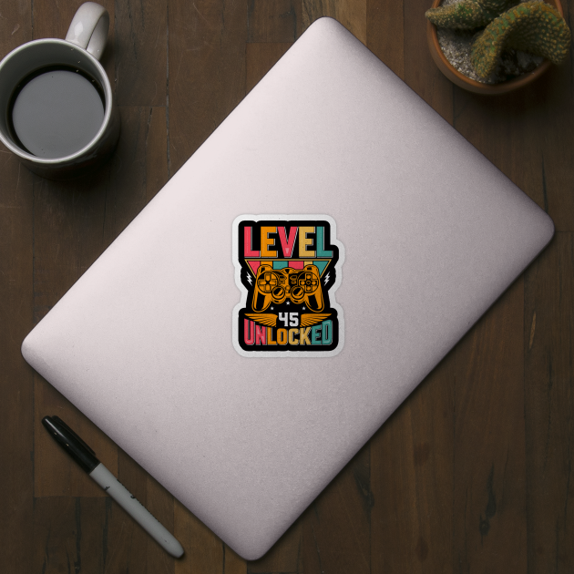 Level 45 Unlocked Awesome Since 1978 Funny Gamer Birthday by susanlguinn